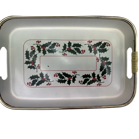 Vintage Stackable MCM 3pc  Christmas Holiday’s lacquer ware serving trays Japan - Picture 4 of 11